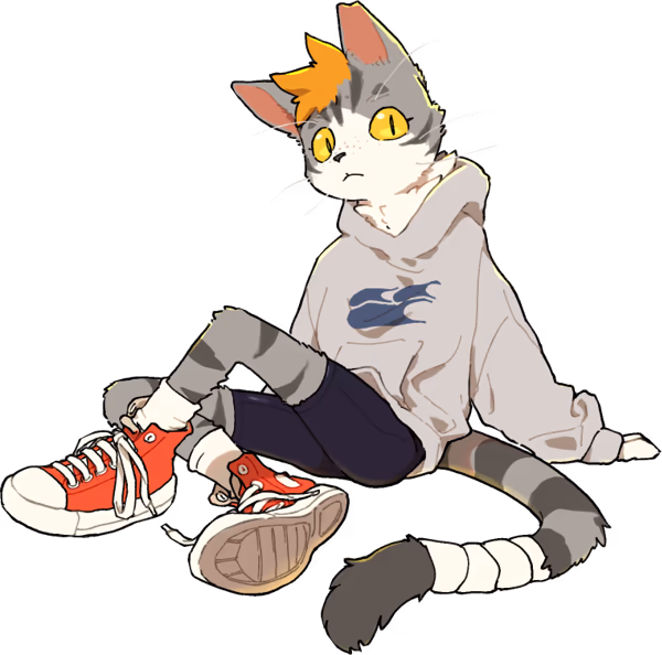 My fursona: a gray tabby cat